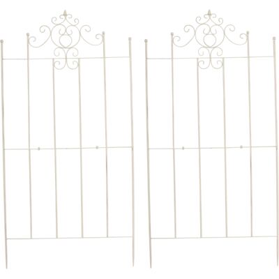 CLP Set de 2 Enrejados para Plantas - Crema - Soporte para Trepadoras CLP Set de 2 Enrejados para Plantas - Crema - Soporte para Trepadoras