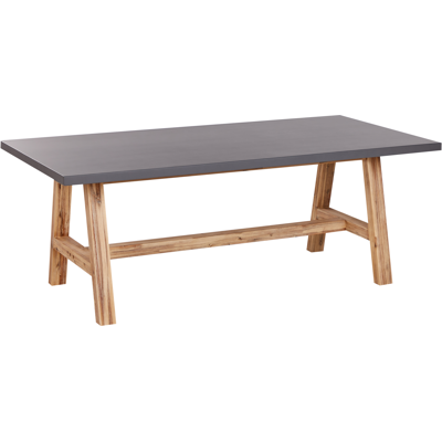 Beliani Tonnare - Mesa de jardín - Madera clara - 200x100 cm - Hormigón Beliani Tonnare - Mesa de jardín - Madera clara - 200x100 cm - Hormigón