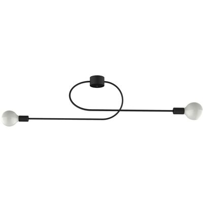 Lumicom Duetto Lámpara de Techo - 2 E27, 42W, Metal, Negro - 100cm Lumicom Duetto Lámpara de Techo - 2 E27, 42W, Metal, Negro - 100cm