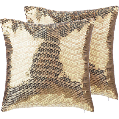 Beliani Cojines de Lentejuelas Doradas 45x45cm - Decorativos Beliani Cojines de Lentejuelas Doradas 45x45cm - Decorativos