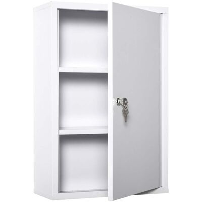 HELLOSHOP26 Armario Para Medicamentos De Pared 40 X 18 X 60 Cm Gran Capacidad Con Cerradura 2 Llaves Contemporáneo Moderno De Metal Blanco 210001884 HELLOSHOP26 Armario Para Medicamentos De Pared 40 X 18 X 60 Cm Gran Capacidad Con Cerradura 2 Llaves Contemporáneo Moderno De Metal Blanco 210001884