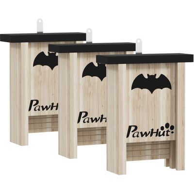 JHY DESIGN Juego De 3 Cajas Para Murciélagos, Refugios Para Jardines, Huertos Y Granjas, Fáciles De Colgar, 18 X 6 X 22,5 Cm JHY DESIGN Juego De 3 Cajas Para Murciélagos, Refugios Para Jardines, Huertos Y Granjas, Fáciles De Colgar, 18 X 6 X 22,5 Cm