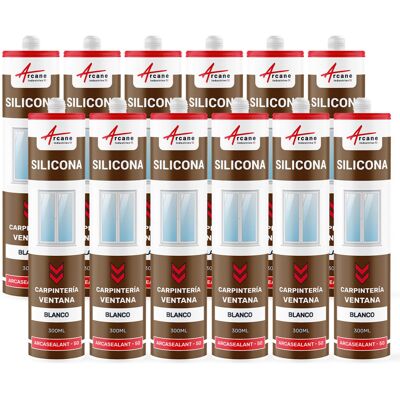ARCANE INDUSTRIES Masilla De Silicona Para Ventanas Y Carpintería, Adhesión Óptima - Arcasealant - 50 ARCANE INDUSTRIES Masilla De Silicona Para Ventanas Y Carpintería, Adhesión Óptima - Arcasealant - 50