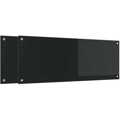 HELLOSHOP26 Juego De 2 Salpicaderos De Cocina 110 X 40 Cm Diseño Moderno Resistente Al Calor Elegante Vidrio Templado Negro 020056265 HELLOSHOP26 Juego De 2 Salpicaderos De Cocina 110 X 40 Cm Diseño Moderno Resistente Al Calor Elegante Vidrio Templado Negro 020056265