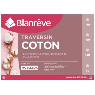 Almohada blanreve de algodón - 160 cm - Blanco Almohada blanreve de algodón - 160 cm - Blanco