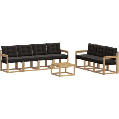 Conjunto De Sofás De Exterior 8 Uds. Blanco Y Negro Vidaxl Conjunto De Sofás De Exterior 8 Uds. Blanco Y Negro Vidaxl