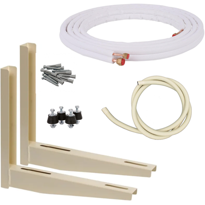 OEM Kit Instalación Aire Acondicionado 5m Cobre 1/4" + 1/2" Con Tuercas Soporte 400mm, Silentblocks Y Desagüe Kit Completo OEM Kit Instalación Aire Acondicionado 5m Cobre 1/4" + 1/2" Con Tuercas Soporte 400mm, Silentblocks Y Desagüe Kit Completo