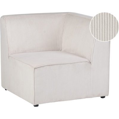 BELIANI Módulo Esquinero De Pana Rinconera 1 Plaza Moderno Sala De Estar Beige Lemvig BELIANI Módulo Esquinero De Pana Rinconera 1 Plaza Moderno Sala De Estar Beige Lemvig