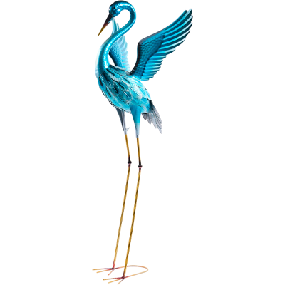 BELIANI Escultura De Pájaro De Metal Hierro Hecha A Mano Animal De Pie Decoración Azul Masbate BELIANI Escultura De Pájaro De Metal Hierro Hecha A Mano Animal De Pie Decoración Azul Masbate