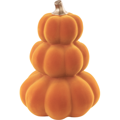 Calabaza decorativa de terciopelo de cerámica naranja Beliani - Decoración para el hogar Calabaza decorativa de terciopelo de cerámica naranja Beliani - Decoración para el hogar