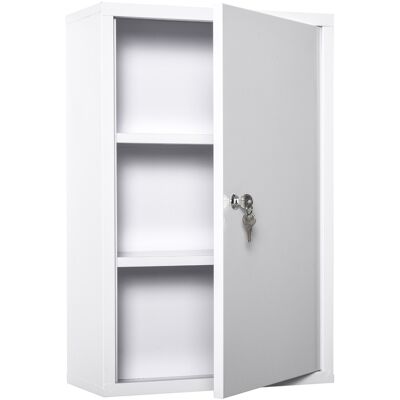 JHY DESIGN Botiquín De Tres Compartimentos, Con Cerradura, De Acero, Blanco, 40 X 18 X 60 Cm. JHY DESIGN Botiquín De Tres Compartimentos, Con Cerradura, De Acero, Blanco, 40 X 18 X 60 Cm.