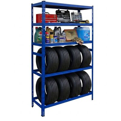 Relaxdays Estantería Para 8 Neumáticos, 210×110×40 Cm, 750 Kg, Acero, Sistema De Montaje, Taller, Azul Relaxdays Estantería Para 8 Neumáticos, 210×110×40 Cm, 750 Kg, Acero, Sistema De Montaje, Taller, Azul