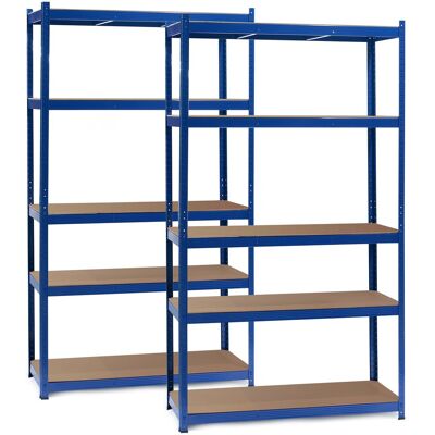 Wiltec Estanterías Industriales - Pack 2, 100x50x200cm, 5 Estantes - Metal y MDF Wiltec Estanterías Industriales - Pack 2, 100x50x200cm, 5 Estantes - Metal y MDF