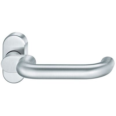 Manija de puerta resistente al fuego de acero inoxidable con roseta ovalada - Tipo de puerta Manija de puerta resistente al fuego de acero inoxidable con roseta ovalada - Tipo de puerta