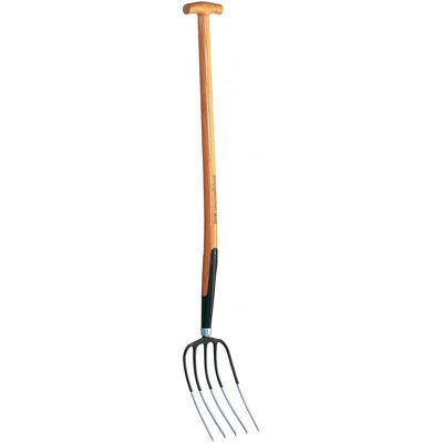 Horca de compost Rex - Puntas redondas, mango de fresno lacado oscuro Horca de compost Rex - Puntas redondas, mango de fresno lacado oscuro