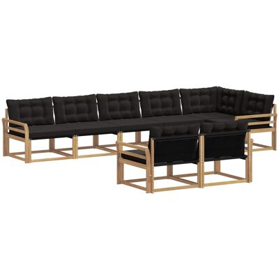 Conjunto De Sofás De Exterior 8 Uds. Blanco Y Negro Vidaxl Conjunto De Sofás De Exterior 8 Uds. Blanco Y Negro Vidaxl