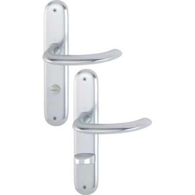 Conjunto de Escudo Largo de Aluminio Hoppe - Juego de Manijas para Puertas Interiores - 78mm - DIN 1906 Conjunto de Escudo Largo de Aluminio Hoppe - Juego de Manijas para Puertas Interiores - 78mm - DIN 1906