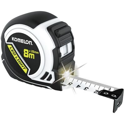 Cinta métrica KOMELON - 8M, Luz LED, Doble cara Cinta métrica KOMELON - 8M, Luz LED, Doble cara