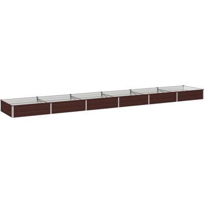 Cama De Jardín Elevada Marrón 480 X 80 X 24 Cm Acero Vidaxl Cama De Jardín Elevada Marrón 480 X 80 X 24 Cm Acero Vidaxl