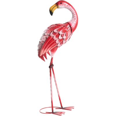 BELIANI Escultura De Pájaro De Metal Hierro Hecha A Mano Adorno Animal De Pie Rosa Palawan BELIANI Escultura De Pájaro De Metal Hierro Hecha A Mano Adorno Animal De Pie Rosa Palawan