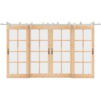 Kit de herrajes para puertas correderas vidaXL - Puertas de granero dobles Kit de herrajes para puertas correderas vidaXL - Puertas de granero dobles