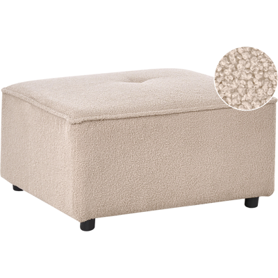BELIANI Otomana Rectangular De Bouclé Sala De Estar Estilo Moderno Beige Axebo BELIANI Otomana Rectangular De Bouclé Sala De Estar Estilo Moderno Beige Axebo