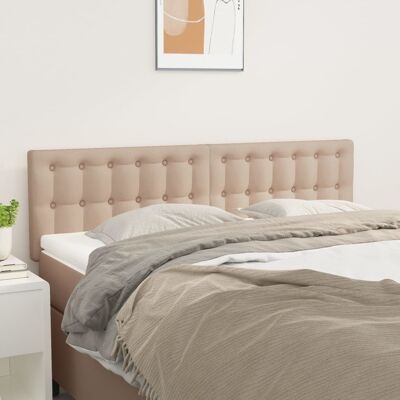 vidaXL Cabeceros 2 unidades Capuchino 72x5x78/88 cm Cuero sintético - Cabeceros vidaXL Cabeceros 2 unidades Capuchino 72x5x78/88 cm Cuero sintético - Cabeceros