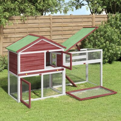 Conejera de madera maciza de pino mocha - Conejo, Casa para mascotas Conejera de madera maciza de pino mocha - Conejo, Casa para mascotas