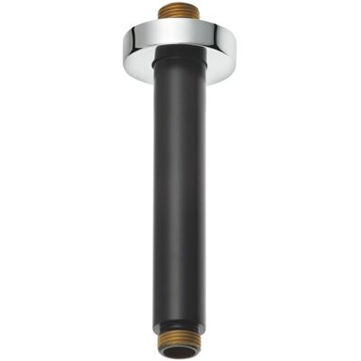 Brazo de ducha Kludi A-qa - 150mm, DN 15, Roseta empujador, Negro mate/Cromado Brazo de ducha Kludi A-qa - 150mm, DN 15, Roseta empujador, Negro mate/Cromado