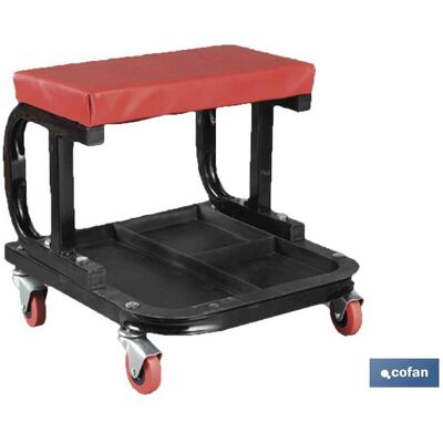 Asiento De Trabajo Móvil (395x390x140 Mm) , Asiento De Trabajo Móvil, Para Talleres, Con Cajón Portaherramientas Para Almacenaje. El Acolchado Es De Color Rojo Y La Estructur - Cofan Asiento De Trabajo Móvil (395x390x140 Mm) , Asiento De Trabajo Móvil, Para Talleres, Con Cajón Portaherramientas Para Almacenaje. El Acolchado Es De Color Rojo Y La Estructur - Cofan