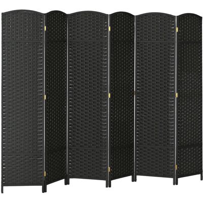 JHY DESIGN Biombo Plegable Tejido Con 6 Paneles, 240 X 170 Cm, Negro. JHY DESIGN Biombo Plegable Tejido Con 6 Paneles, 240 X 170 Cm, Negro.