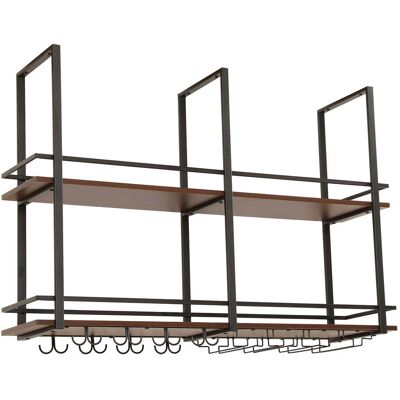 HELLOSHOP26 Botellero Colgante De Metal 120 X 30 X 85 Cm Negro Efecto Nogal 030009192 HELLOSHOP26 Botellero Colgante De Metal 120 X 30 X 85 Cm Negro Efecto Nogal 030009192
