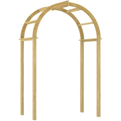 Arco de jardín vidaXL - Madera de pino maciza marrón 141x97x243 cm Arco de jardín vidaXL - Madera de pino maciza marrón 141x97x243 cm