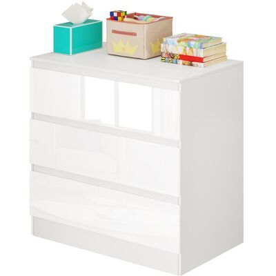 Cajonera Blanca WOLTU de 3 Cajones - Mueble para Dormitorio Cajonera Blanca WOLTU de 3 Cajones - Mueble para Dormitorio