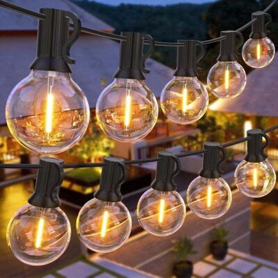 OEM Guirnalda De Luces Led G40 Para Exteriores, 30 M (100 Pies), 50 Bombillas + 2 De Repuesto, Luz Blanca Cálida De 2700 K, Resistente Al Agua Para Fiestas, Jardines, Bodas Y Patios -crezuo OEM Guirnalda De Luces Led G40 Para Exteriores, 30 M (100 Pies), 50 Bombillas + 2 De Repuesto, Luz Blanca Cálida De 2700 K, Resistente Al Agua Para Fiestas, Jardines, Bodas Y Patios -crezuo