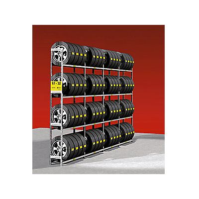 Kaiserkraft Estantería para neumáticos - 4 niveles - Zincada Kaiserkraft Estantería para neumáticos - 4 niveles - Zincada