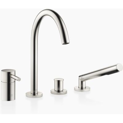Mezclador de bañera Meta de 4 agujeros - 221mm Proyección, Platino Mate Mezclador de bañera Meta de 4 agujeros - 221mm Proyección, Platino Mate