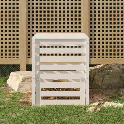 Compostador vidaXL - Madera de pino macizo - 63,5x63,5x77,5 cm - Contenedor de residuos de jardín Compostador vidaXL - Madera de pino macizo - 63,5x63,5x77,5 cm - Contenedor de residuos de jardín