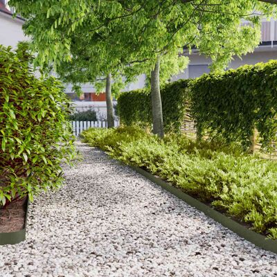 vidaxl - Bordes césped 50 uds acero laminado frío verde oliva 10x103 cm vidaxl - Bordes césped 50 uds acero laminado frío verde oliva 10x103 cm
