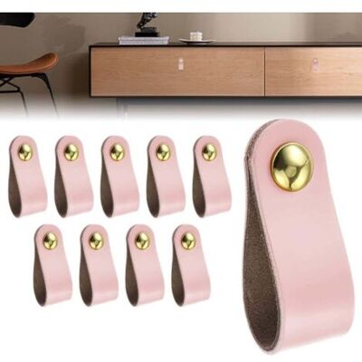 SANS MARQUE 10 Tiradores De Cuero Para Muebles, Puertas, Armarios, Cocinas Y Armarios (con 10 Tornillos). Ideales Para Cocina Y Dormitorio. Color Rosa. Tono: Ton. SANS MARQUE 10 Tiradores De Cuero Para Muebles, Puertas, Armarios, Cocinas Y Armarios (con 10 Tornillos). Ideales Para Cocina Y Dormitorio. Color Rosa. Tono: Ton.