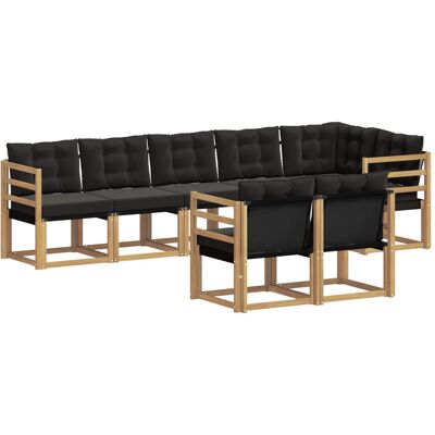 Conjunto De Sofás De Exterior 8 Uds. Blanco Y Negro Vidaxl Conjunto De Sofás De Exterior 8 Uds. Blanco Y Negro Vidaxl