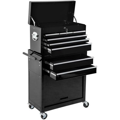 HELLOSHOP26 Carro De Taller Negro De 8 Cajones 3408117 HELLOSHOP26 Carro De Taller Negro De 8 Cajones 3408117