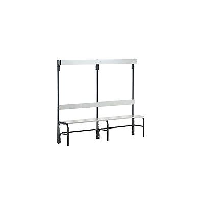 Banco de acero inoxidable Sypro - 1650x375mm, 2000mm, 6 ganchos - Vestuario Banco de acero inoxidable Sypro - 1650x375mm, 2000mm, 6 ganchos - Vestuario