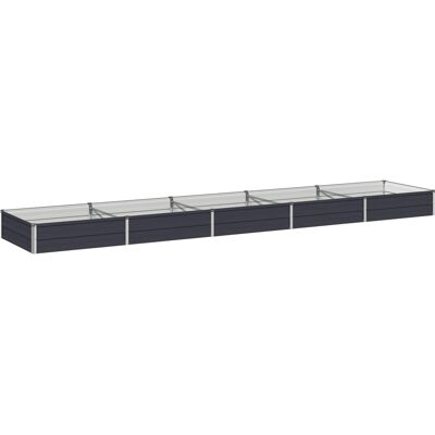 Cama De Jardín Elevada Gris Antracita 400 X 80 X 24 Cm Acero Vidaxl Cama De Jardín Elevada Gris Antracita 400 X 80 X 24 Cm Acero Vidaxl