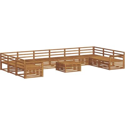 Juegos De Sofás 11 Uds. Natural Madera De Acacia Sólida Vidaxl Juegos De Sofás 11 Uds. Natural Madera De Acacia Sólida Vidaxl