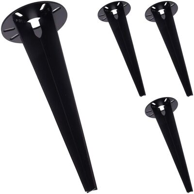 Relaxdays: Estacas Para Lámparas De Jardín, Set De 4, Anclajes De Suelo, Pasacables, 30 Cm, Acero Inoxidable, Negro Relaxdays: Estacas Para Lámparas De Jardín, Set De 4, Anclajes De Suelo, Pasacables, 30 Cm, Acero Inoxidable, Negro