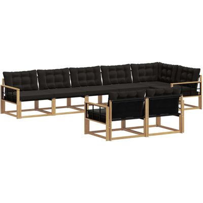 Conjunto De Sofás De Exterior 8 Uds. Blanco Y Negro Vidaxl Conjunto De Sofás De Exterior 8 Uds. Blanco Y Negro Vidaxl