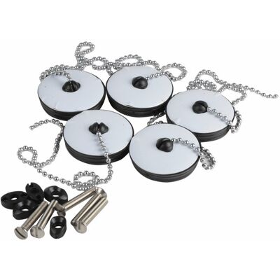 NICOLL 0411246 - Conjunto de 5 tapones con cadena NICOLL 0411246 - Conjunto de 5 tapones con cadena