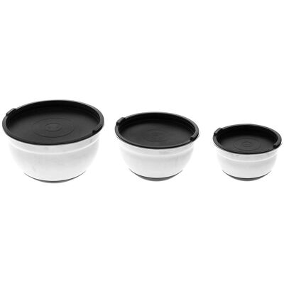 Bakaji Juego de 3 Cuencos de Acero con Tapas - Ensaladeras - 4L/2L/1.3L Bakaji Juego de 3 Cuencos de Acero con Tapas - Ensaladeras - 4L/2L/1.3L