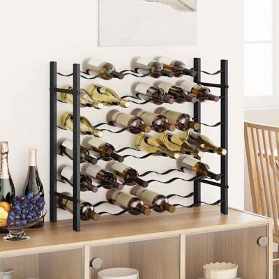 Vidaxl Botellero Para 36 Botellas Hierro Negro Vidaxl Botellero Para 36 Botellas Hierro Negro